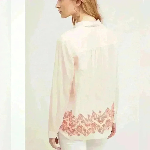 Anthro Holding Horses Mayflower embroidered shirt sz 16 - Picture 2 of 11